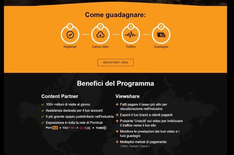 Guadagnare con Pornhub facendo video