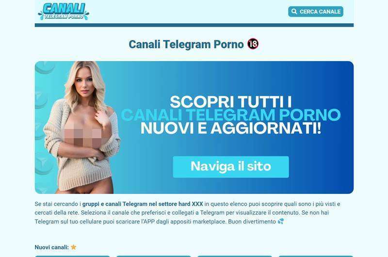 Copertina della recensione di Canali Telegram Porno, sito riservato ai maggiorenni