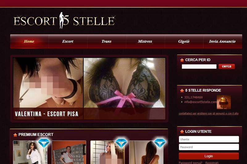 Copertina della recensione di Escort 5 Stelle, sito riservato ai maggiorenni