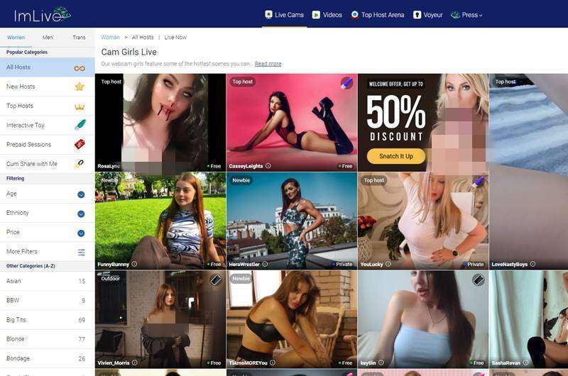 Copertina della recensione di ImLive, sito riservato ai maggiorenni