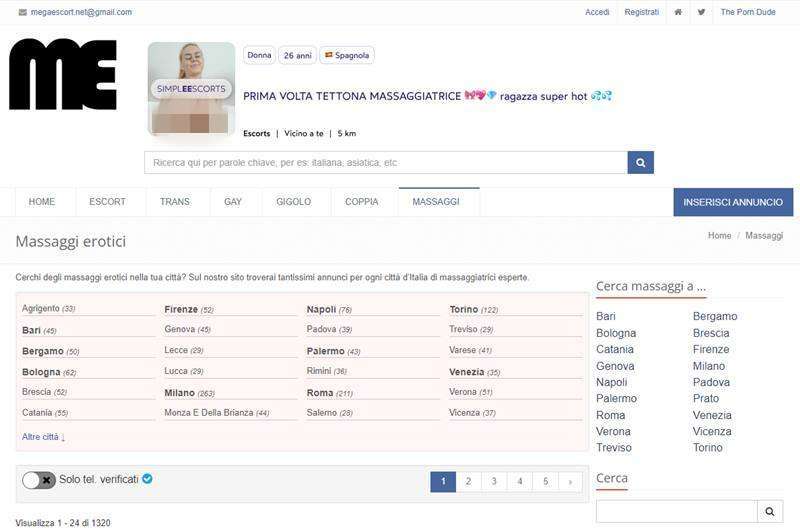 Copertina della recensione di Mega Escort Massaggi, sito riservato ai maggiorenni