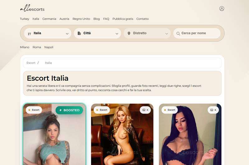 Copertina della recensione di AllEscorts, sito riservato ai maggiorenni