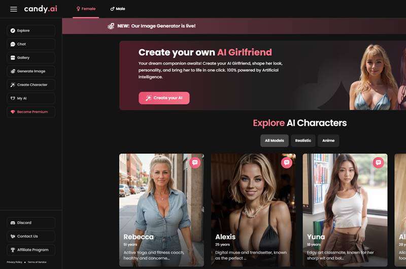 Copertina della recensione di Candy.ai, sito riservato ai maggiorenni