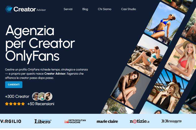 Copertina della recensione di Creator Advisor, sito riservato ai maggiorenni