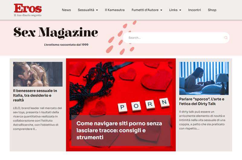 Copertina della recensione di Eros Freeonline, sito riservato ai maggiorenni