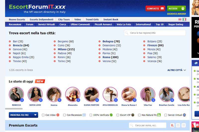 Copertina della recensione di Escort ForumIT, sito riservato ai maggiorenni