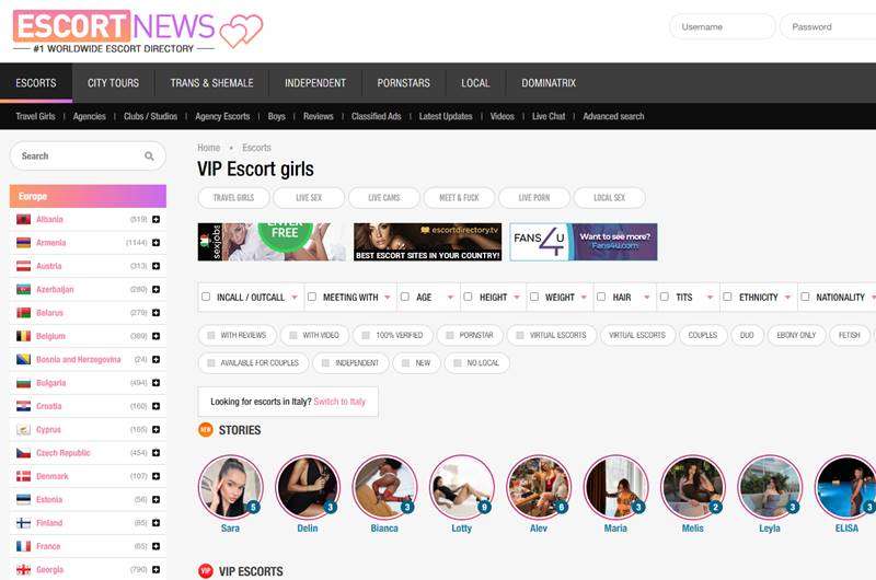 Copertina della recensione di Escort News, sito riservato ai maggiorenni