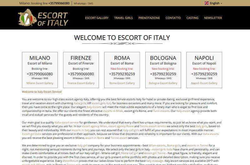 Copertina della recensione di Escort of Italy, sito riservato ai maggiorenni