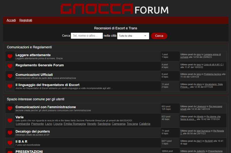 Copertina della recensione di Gnocca Forum, sito riservato ai maggiorenni