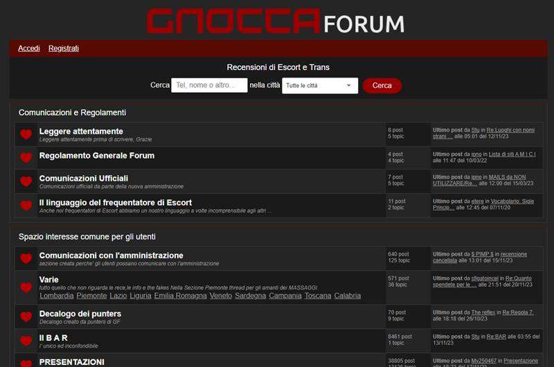 Copertina della recensione di Gnocca Forum, sito riservato ai maggiorenni