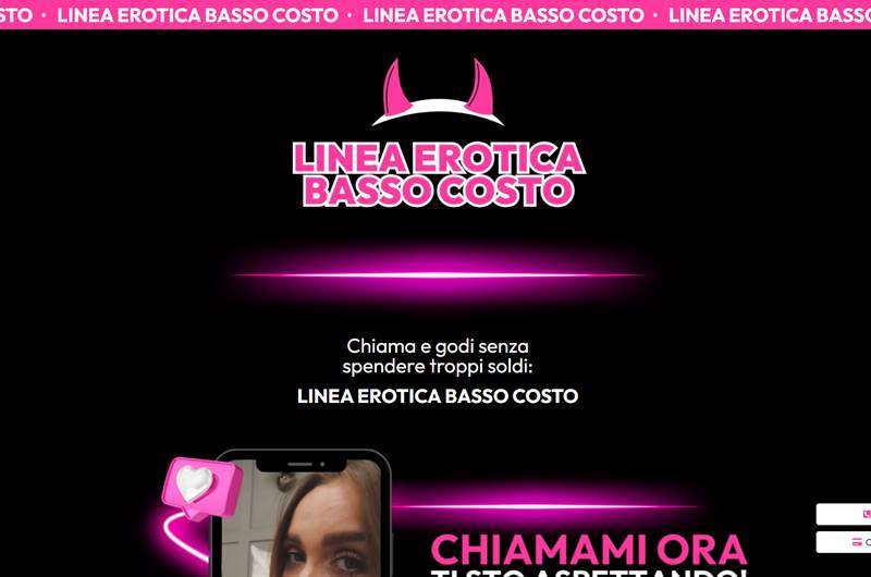 Copertina della recensione di Linea Erotica Basso Costo, sito riservato ai maggiorenni