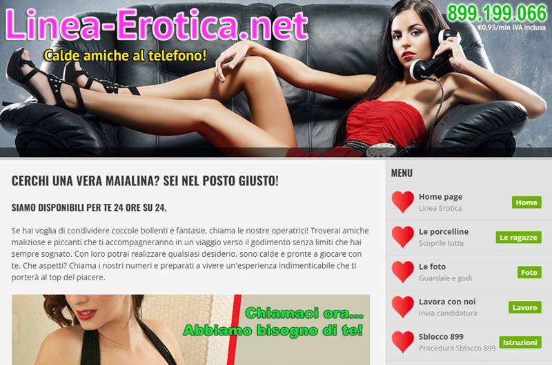 Copertina della recensione di Linea Erotica Net, sito riservato ai maggiorenni