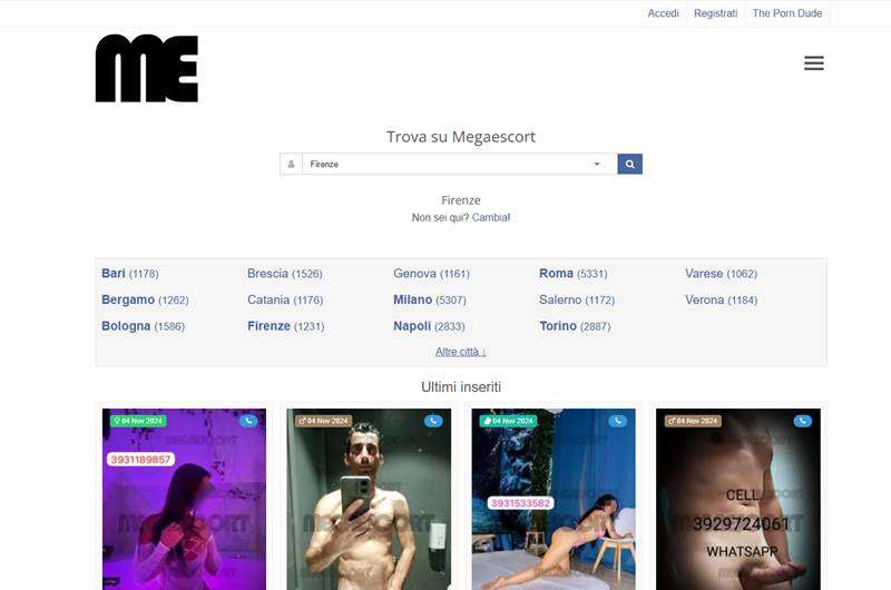 Copertina della recensione di Mega Escort, sito riservato ai maggiorenni