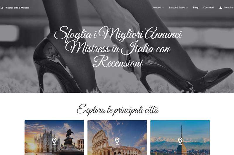 Copertina della recensione di Mistress Advisor, sito riservato ai maggiorenni