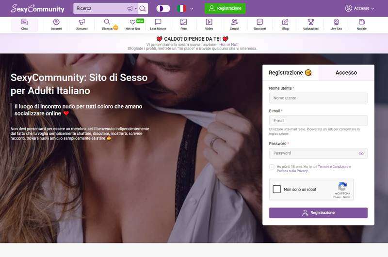 Copertina della recensione di SexyCommunity, sito riservato ai maggiorenni
