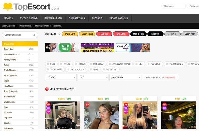Copertina della recensione di Top Escort, sito riservato ai maggiorenni